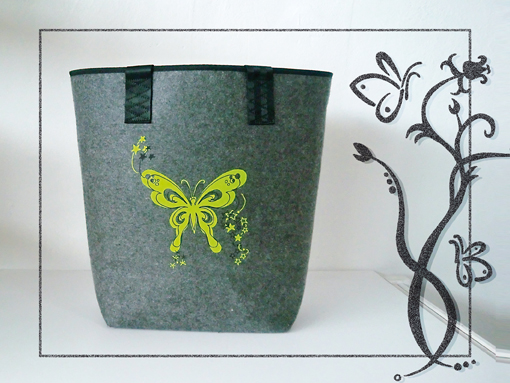 Filzshopper mit Schmetterling